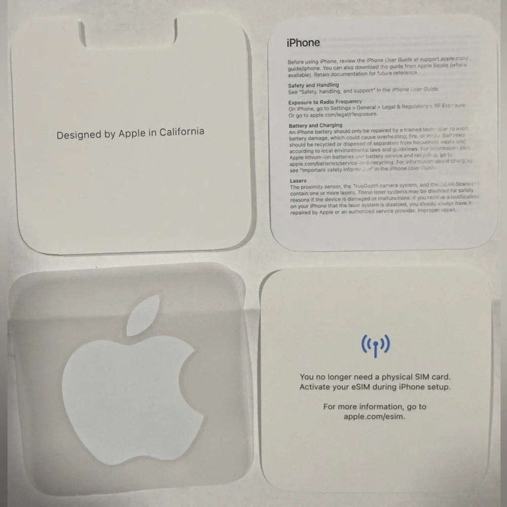 Empty iPhone box iPhone 14 Pro Max with stickers